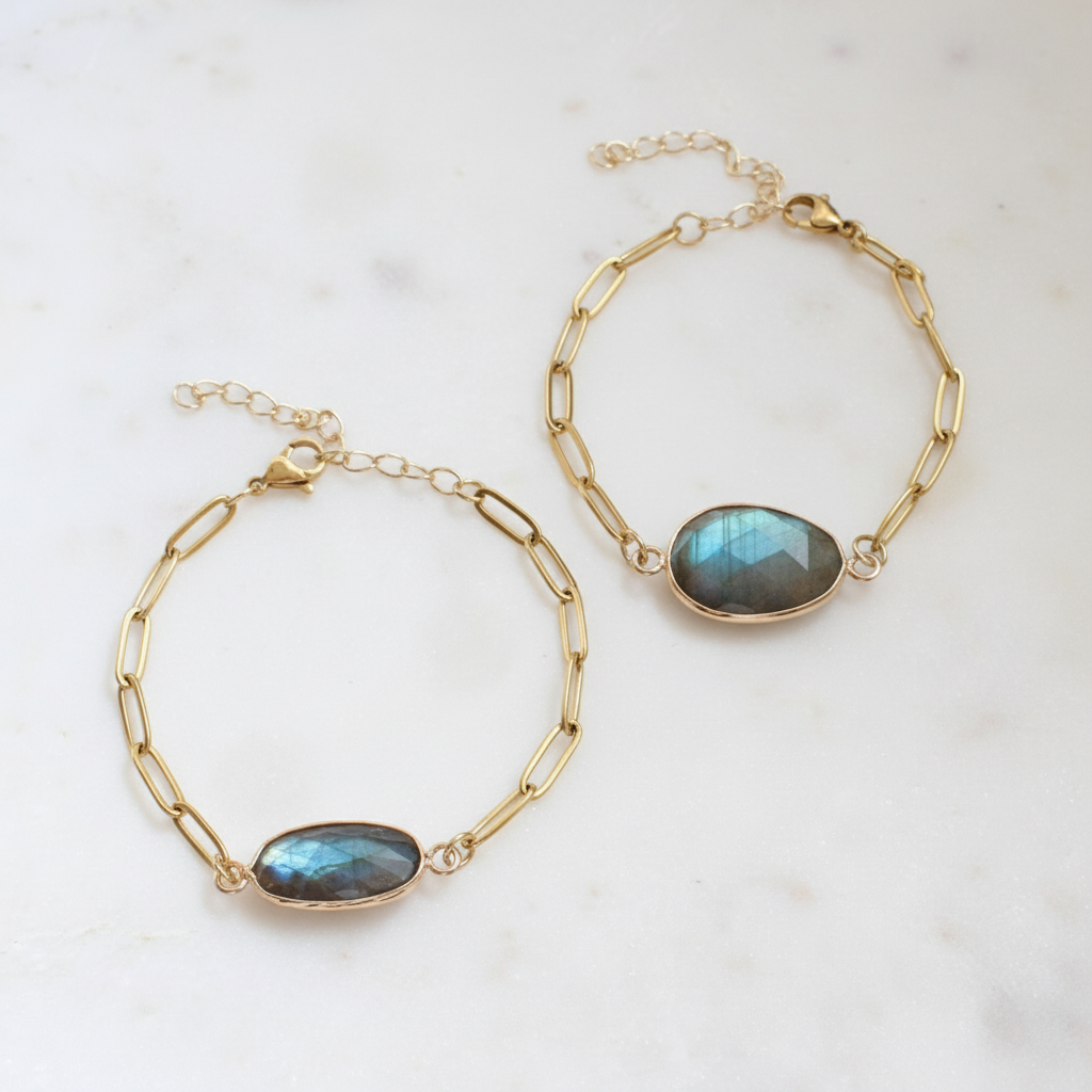 Facet Labradorite Bracelet