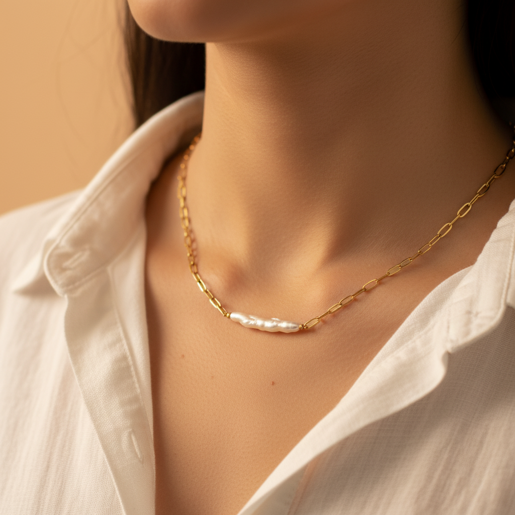 Baroque Biwa Pearl Choker