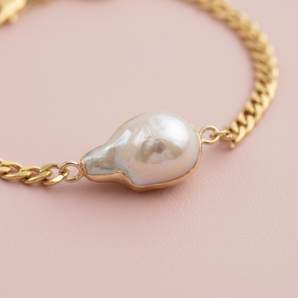 Chunky Baroque Pearl Statement Bracelet