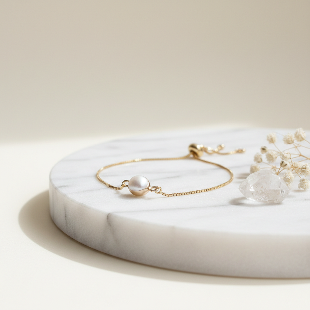 Minimal Pearl Stackable Bracelet