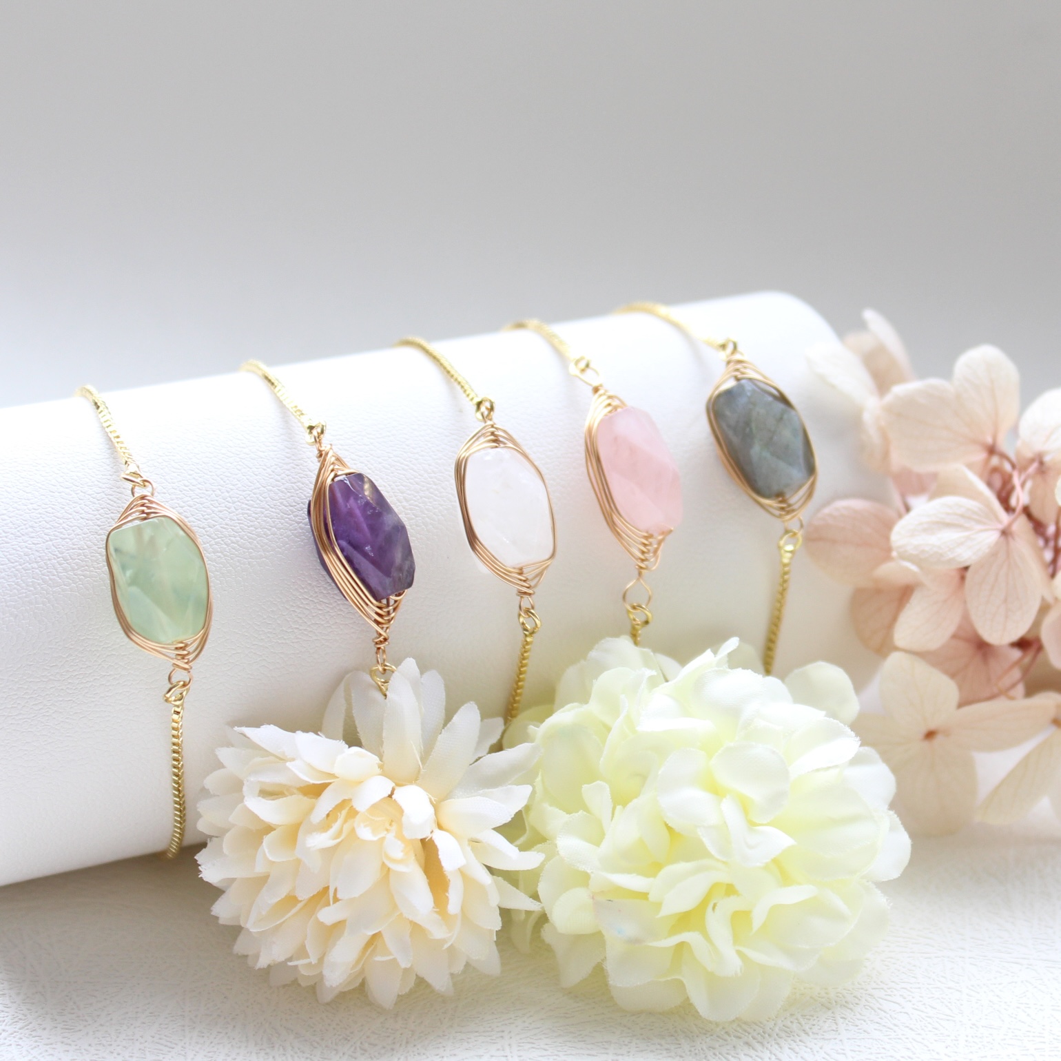 Wired Natural Crystal Bracelet
