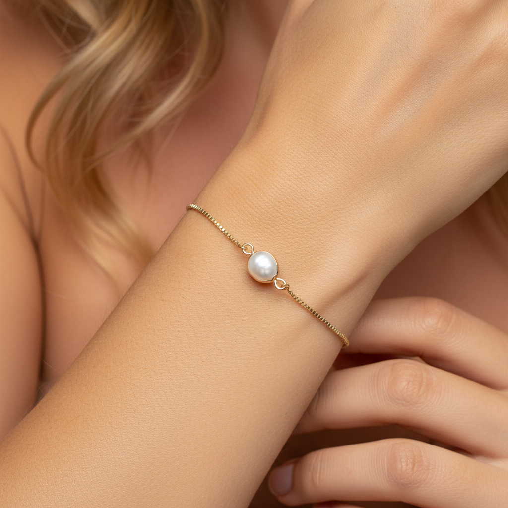 Minimal Pearl Stackable Bracelet