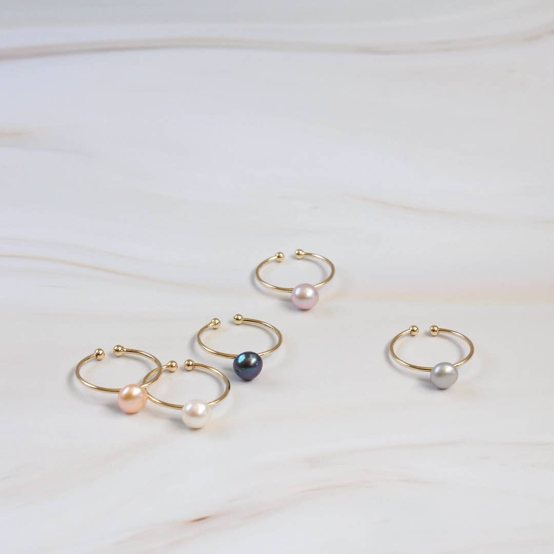 Minimalist Freshwater Pearl Stacking Ring