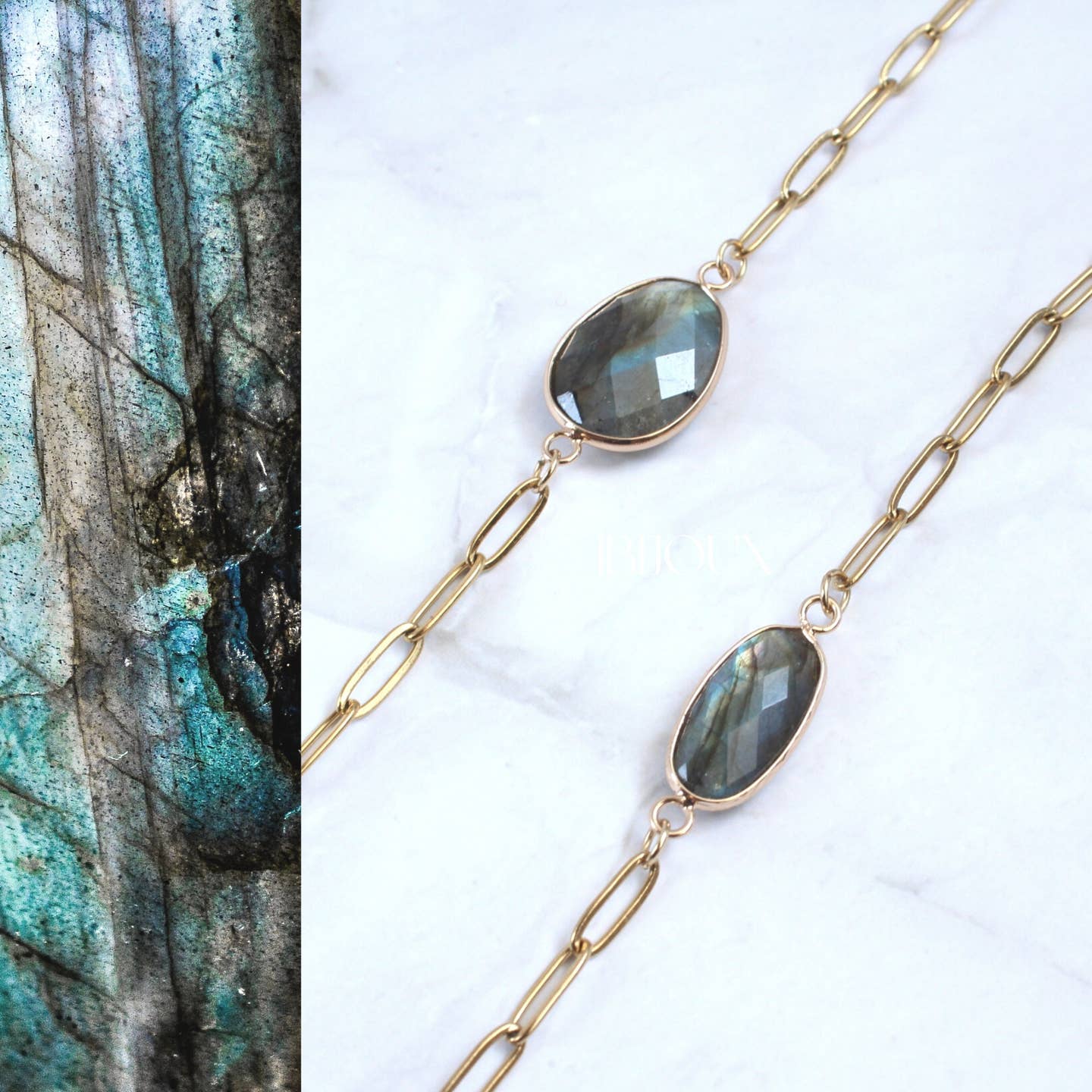 Facet Labradorite Bracelet