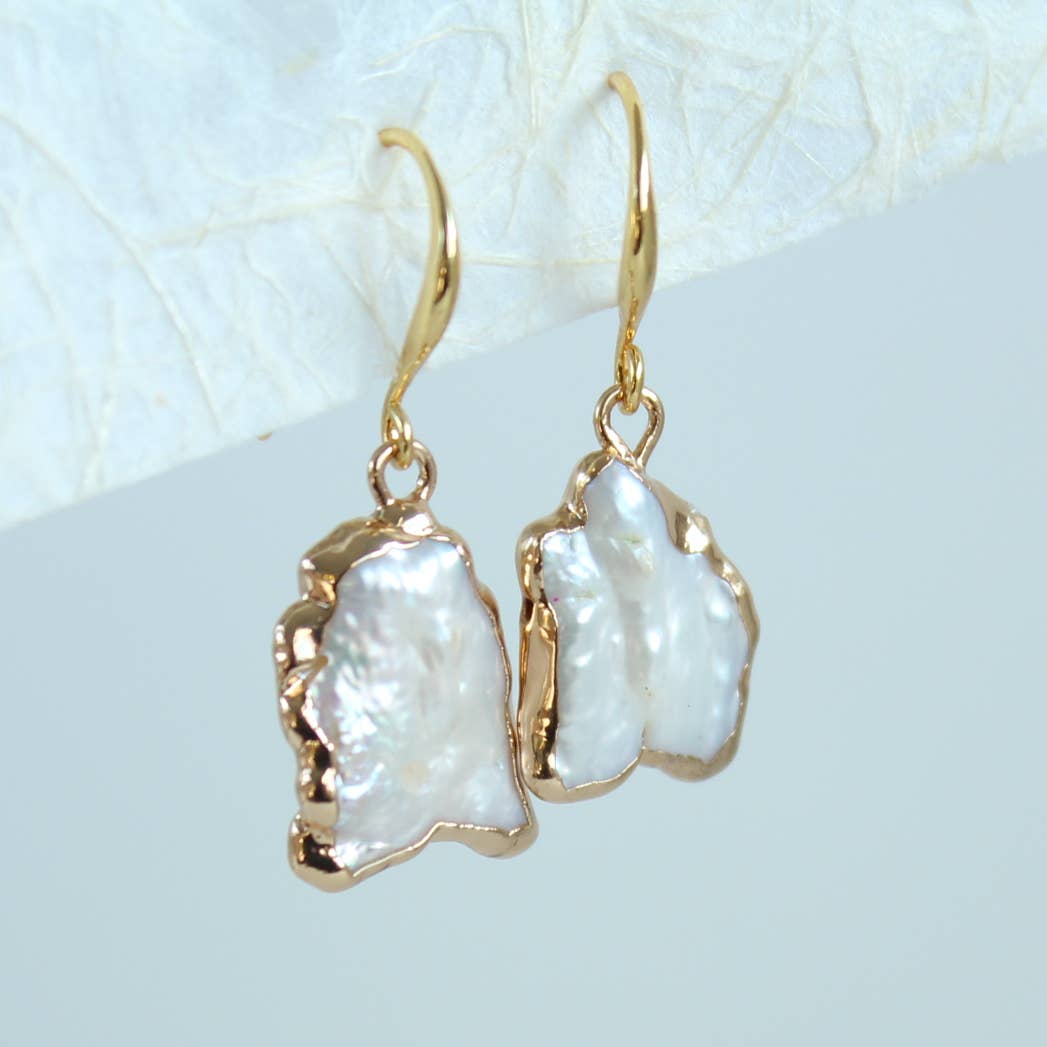 Freeform Baroque Pearl Dangle Earrings