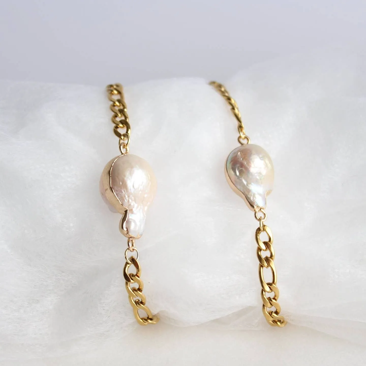 Chunky Baroque Pearl Statement Bracelet